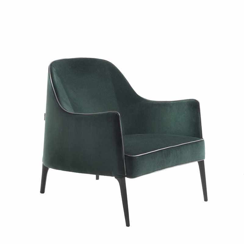 北欧设计师经典扶手沙发椅 极简创意商用洽谈接待布艺单人沙发椅