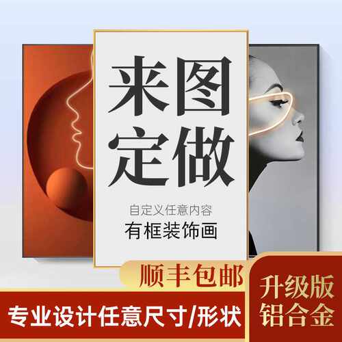 装饰画挂画无框画油画来图客厅玄关工装酒店挂墙壁画