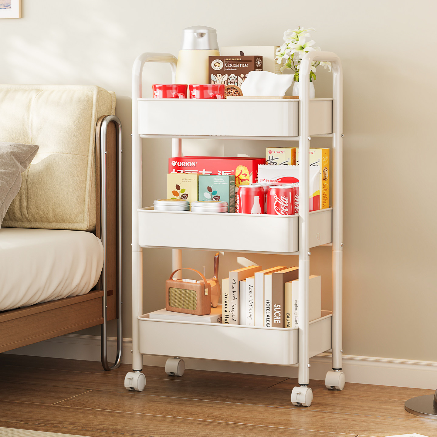 零食小推车置物架多层收纳架落地可移动宿舍客厅厨房浴室储物架子,收纳整理,整理架/置物架/收纳架,淘宝优惠券,粉丝福利购,淘宝优惠卷
