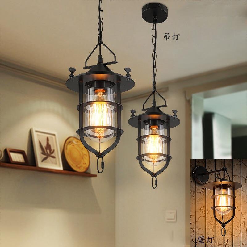 铁艺工业风工程样板房咖啡厅酒吧火锅店玻璃创意个性船坞吊灯