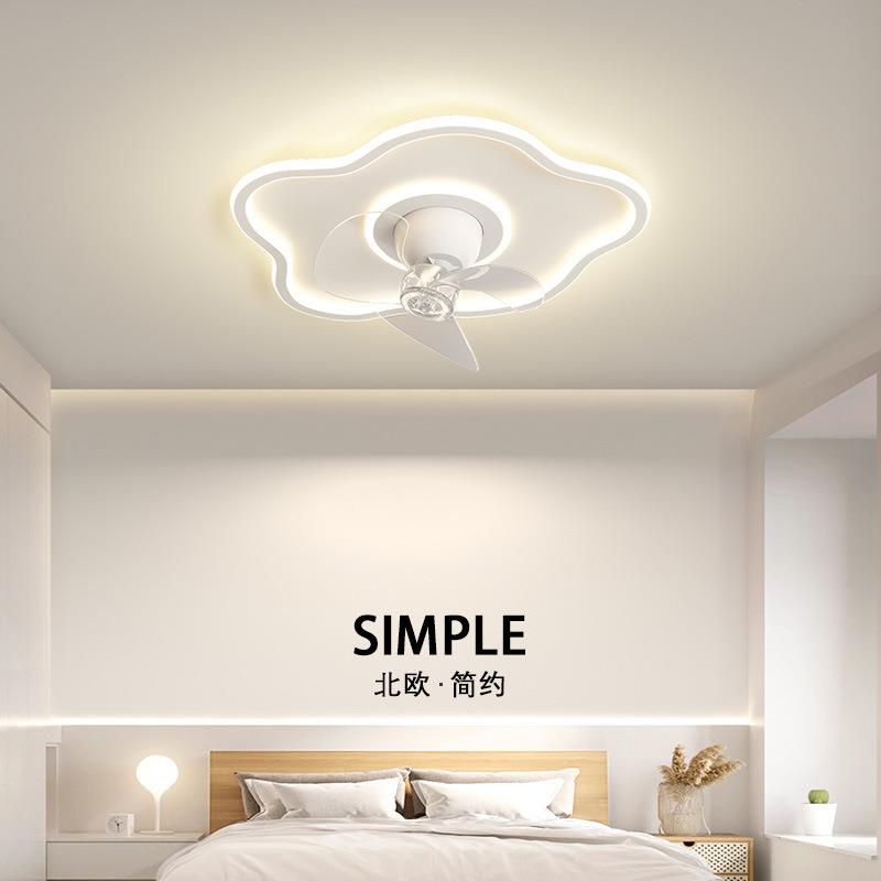 卧室风扇吸顶灯2025年新款家用摇头餐厅超薄一体电扇灯吊扇房间灯