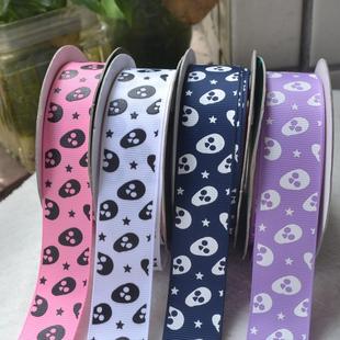 8色25mm骷髅头螺纹织带 AX341姚明罗纹带