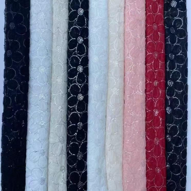 热销款~多色供应密40眼网纱底布太阳花钩花绣片 仙美款裙装等面料