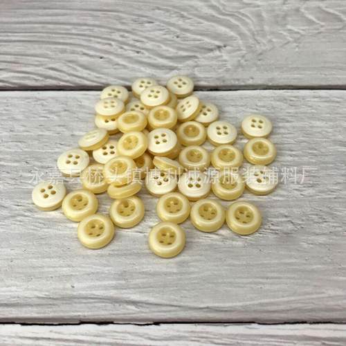现货哑光衬衣树脂纽扣 仿木拉丝元宝细边衬衫扣18L男士领子扣子