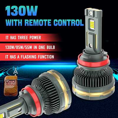 双铜管大功率130WLED车灯130W/85W/55W/爆闪功能切换前大灯