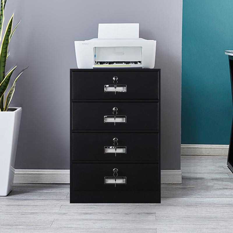 办公室钢制铁皮档案文件柜家用床头收纳矮柜抽屉式桌下资料储物柜