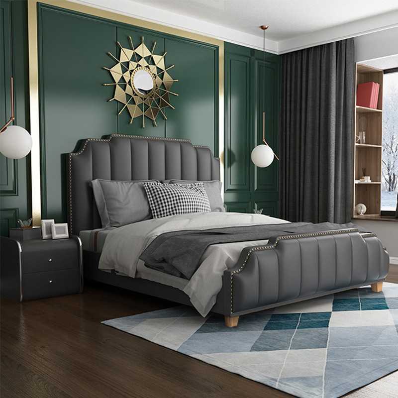 来样/来图加工定制意式极简双人床真皮床榻榻米储物高箱大床