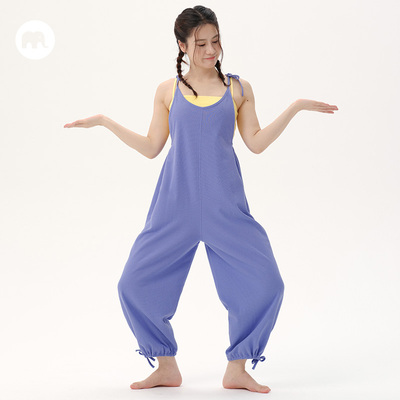 omshan两穿华夫格吊带连体裤