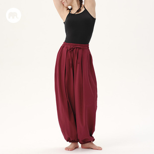 omshan·日常休闲褶皱束脚灯笼裤 重工松弛感宽松瑜伽长裤