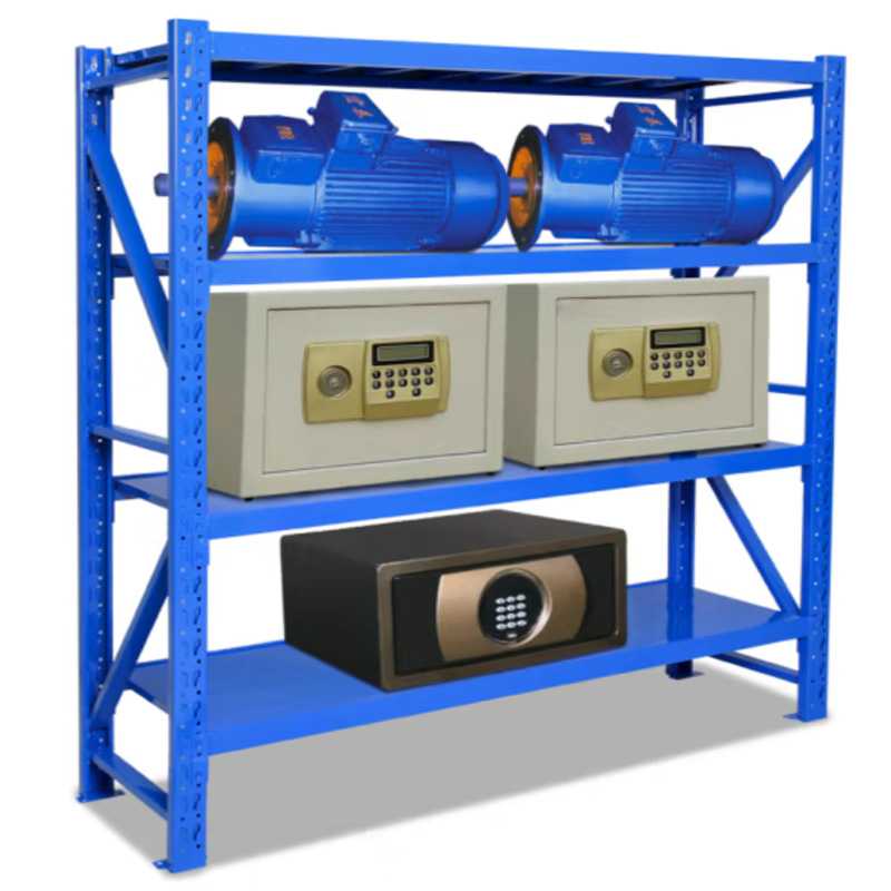 五金货架蓝色 仓库轻型中型200kg货架4层多层置物铁架储物架子