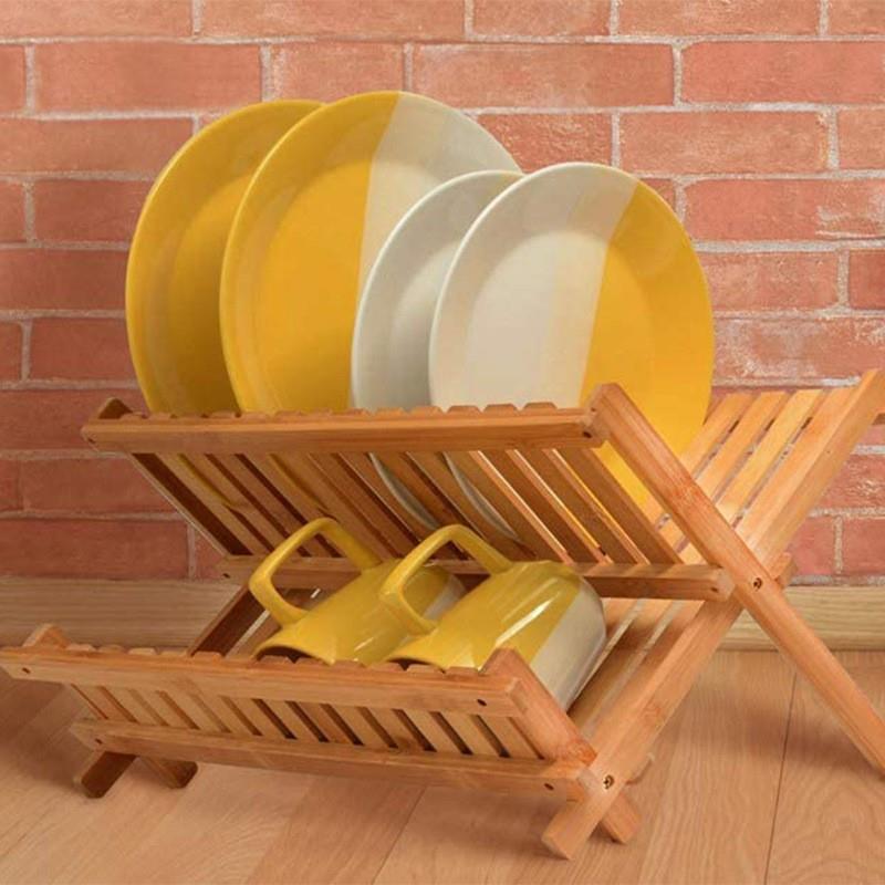 竹制沥水架楠竹双层碗架碗盘架沥水架木质厨房置物架碗碟架碗栏