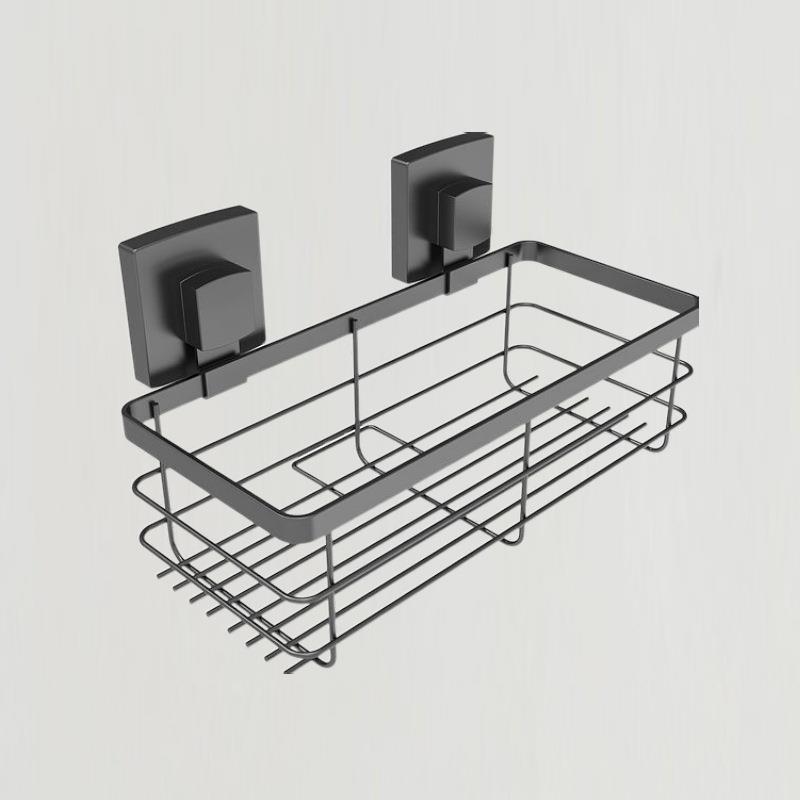 免打孔浴室置物架卫生间厕所收纳不锈钢洗漱挂篮吸盘厨房用品