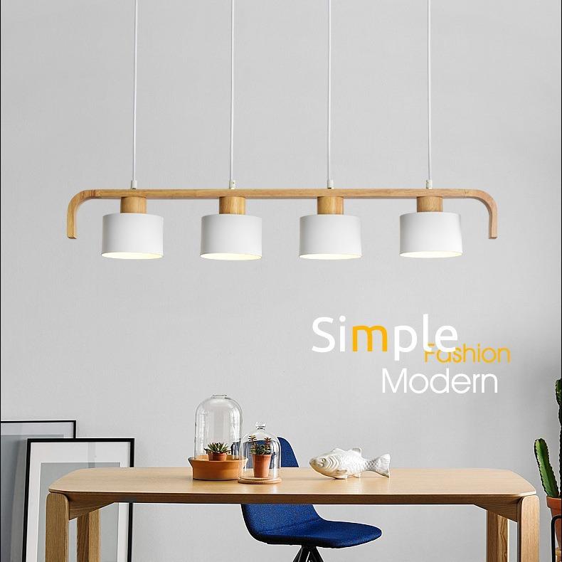 源头工厂卧室吊灯办公室原木吊灯创意LED现代简约马卡龙吧台吊灯