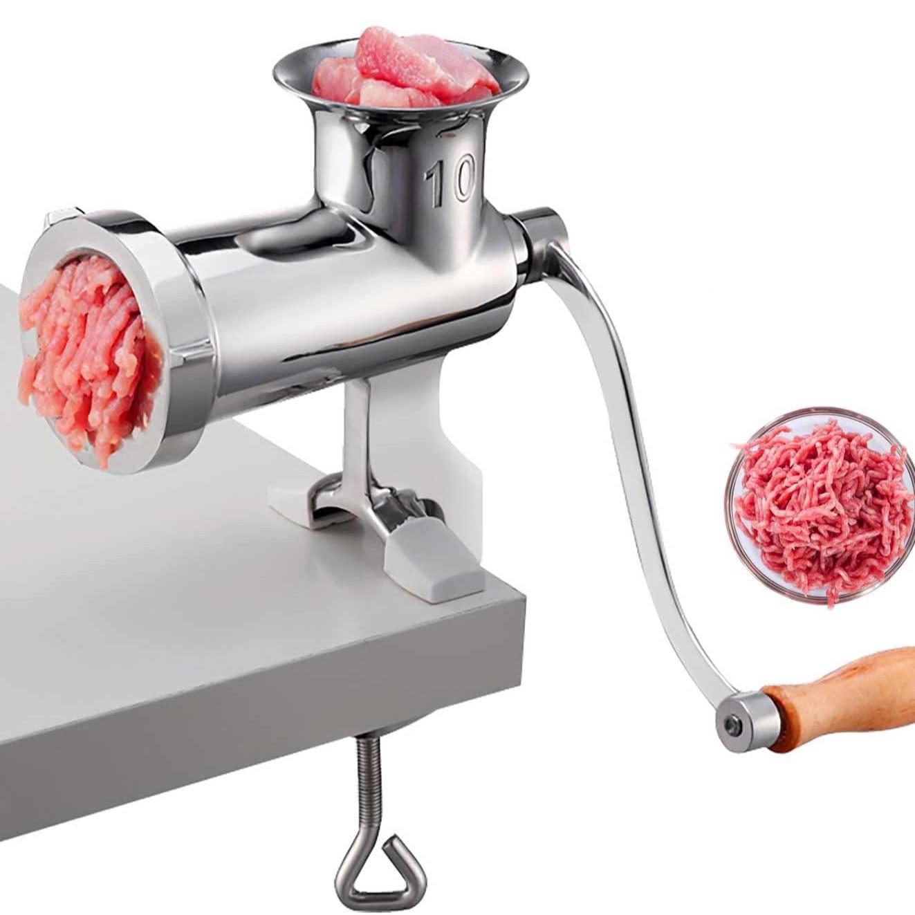 家用10号全不锈钢手动绞肉机手摇碎肉绞馅灌香肠机腊肠机麦苗牌