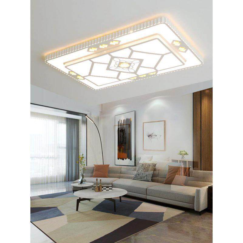 客厅灯大灯简约现代led吸顶灯遥控卧室灯三色大厅吊灯具无极调光