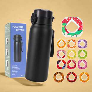 2025年新款304不锈钢玩味保温杯750ML便携吸管弹跳杯冬户外香味瓶