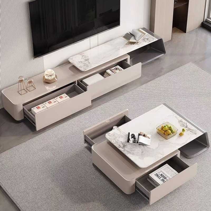 Yu2023岩板茶几客厅家用小户型现代简约极简茶几电视柜组
