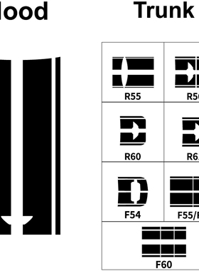 适用于mini R56 R61 F54 F55 F56 R60 r61 f60车头车尾车贴纸A404