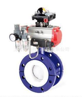 D341F46-16气动衬氟法兰蝶阀 衬氟气动蝶阀 气动衬氟蝶阀防腐蝶阀
