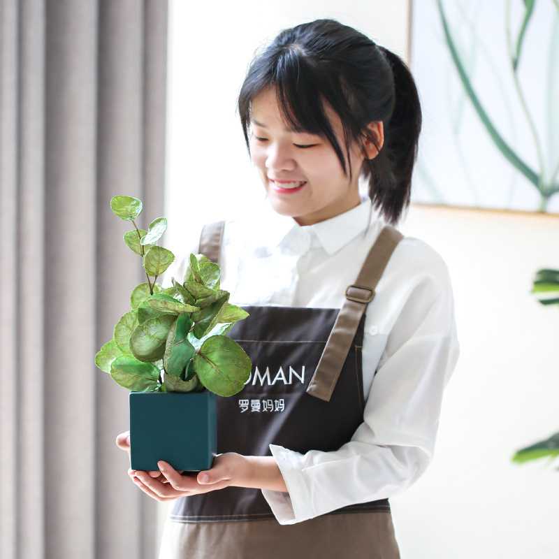 芊蔚北欧ins圆形枝叶梧桐叶仿真叶子客厅室内绿植桌面摆件跨境