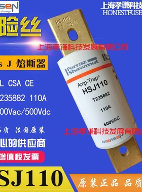 Ferraz熔断器HSJ110美尔森Mersen超快熔断器T235882熔芯600V110A