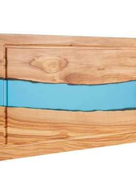 现货橄榄木拼接树脂菜板蓝色环氧树脂工艺实用砧板树脂菜板