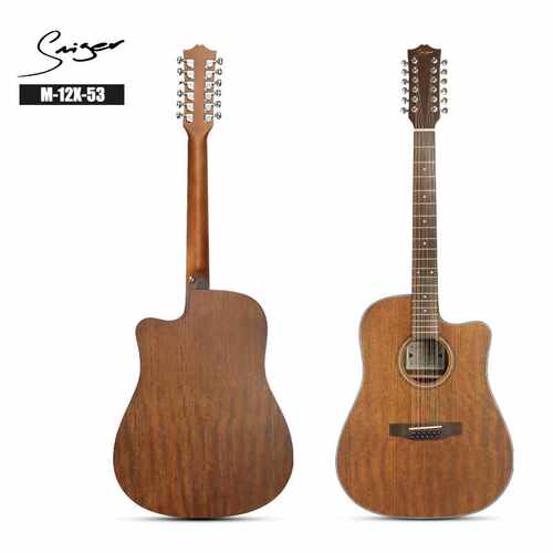 全胡桃木缺角十二弦吉他electric guitar原木可装电箱厂家直销