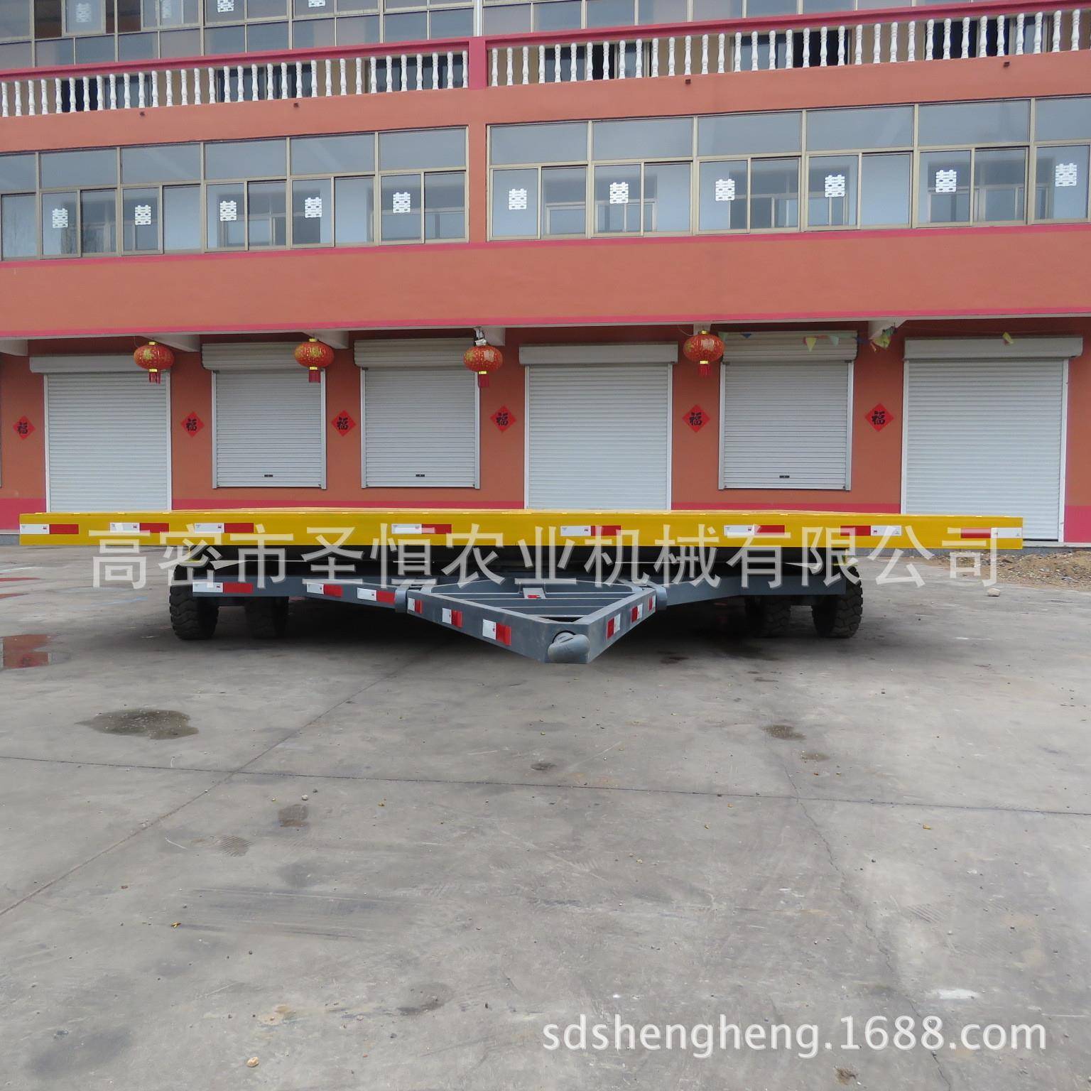 厂家供应5吨重型场内运输平板拖车码头货物运输平板车钢铁底盘