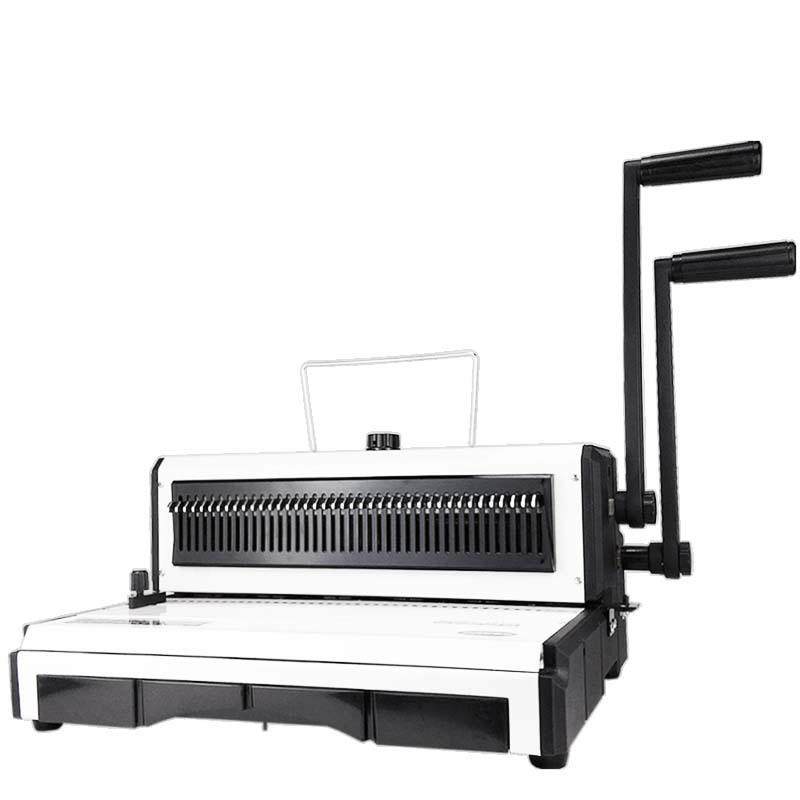 T970R铁圈装订机双线圈装订机全抽刀40孔圆孔打孔机台历铁圈机