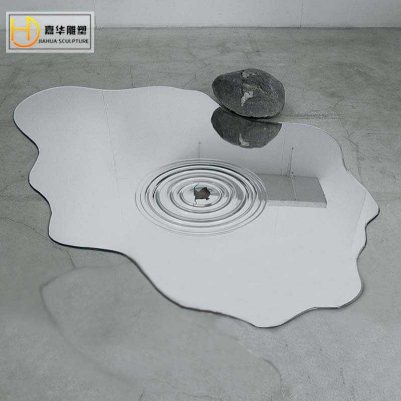 景观不锈钢水滴雕塑售楼处户外园林户外水景水波纹摆件美陈装饰品