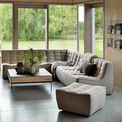 华夫格沙发比利时Ethnicraft/N701组合布艺沙发懒人模块转角沙发