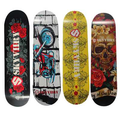 31X8 inch 专业双翘板滑板板面内四孔热转印枫木四轮滑板精美板面