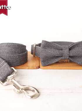 MUTTCO宠物饰品狗狗蝴蝶结领结 简约设计狗牵引绳套装UDC-120