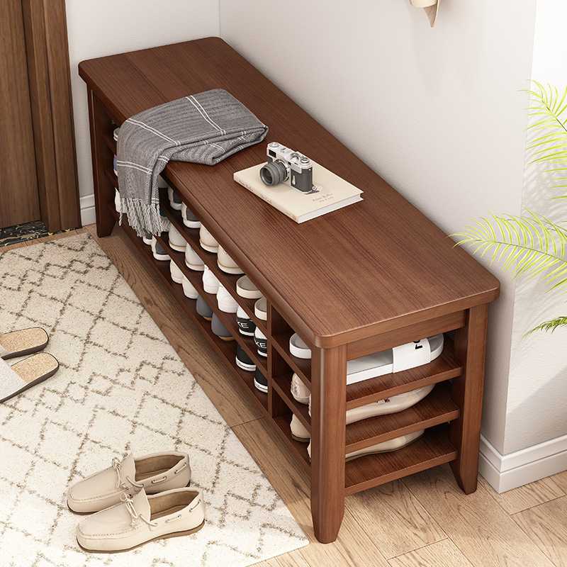 北欧换鞋凳家用门口穿鞋凳简约鞋架子现代长条凳多层脚踏凳储物凳