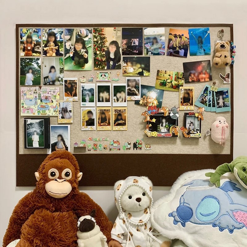 谷子毛毡板墙面装饰墙上吧唧徽章收纳板展示架Q软木墙贴照片墙痛
