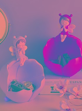 创意入户玄关钥匙收纳摆件现代轻奢进门客厅装R饰品托盘家居好物