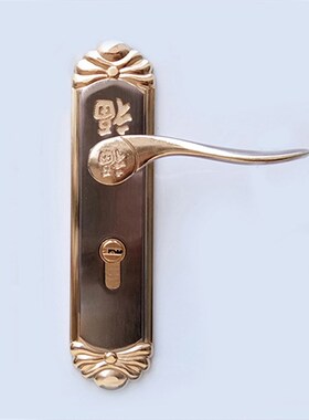 福字锁5040锁体室内卧室木门锁小50锁体把手可选自动反X锁孔距148