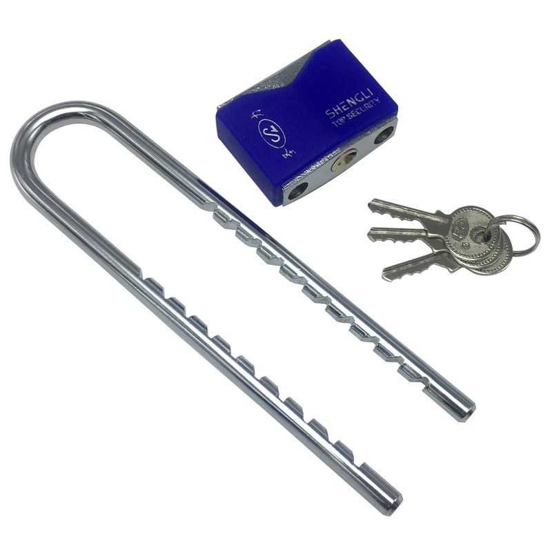 迷你小号家用柜子拉手长U形锁玻璃门U型锁M商铺门插锁双门防盗锁