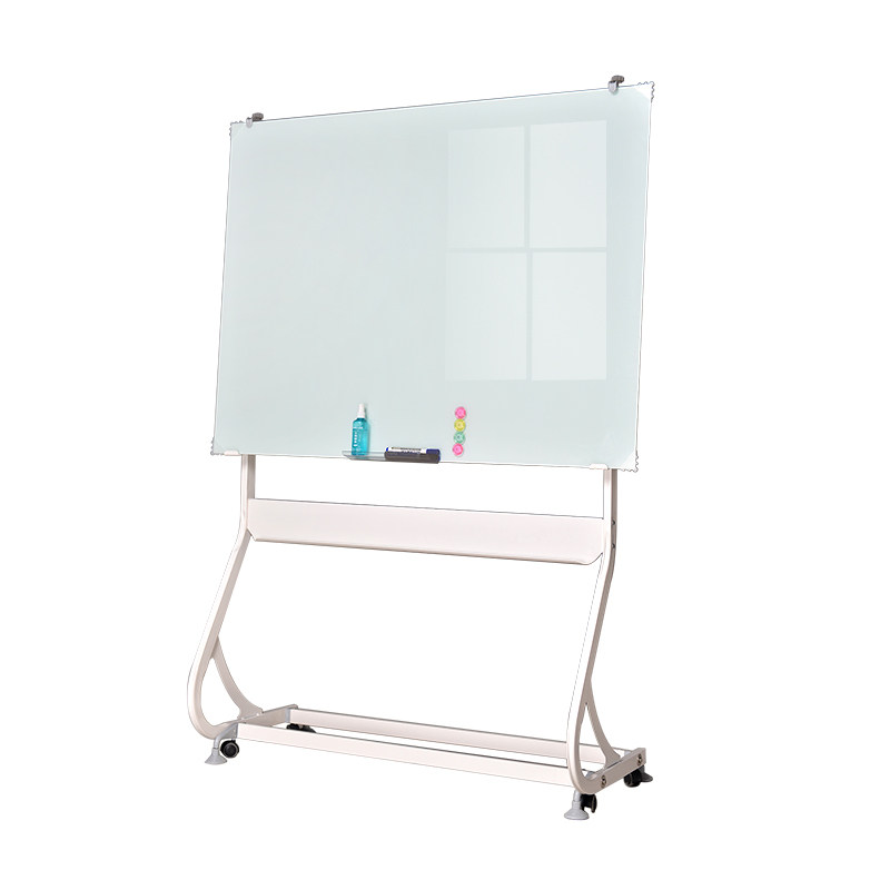 钢化玻璃白板支e架式磁性黑板挂式写字板办公室会议立式黑板墙贴