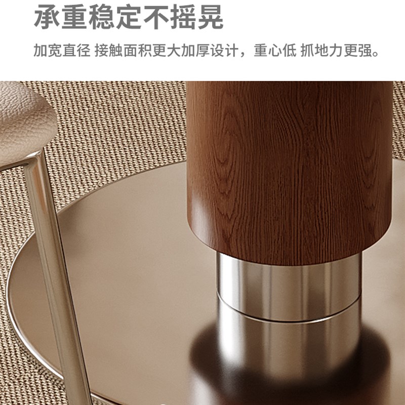 政府补贴馨佰利洞石岩板餐桌2025新款家用小户型圆桌中古风饭桌