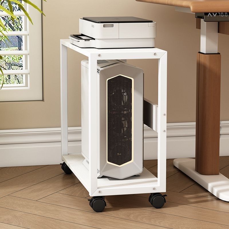 多层电脑主机箱托架家用台式办公主机架两层放打印机收纳架可移动