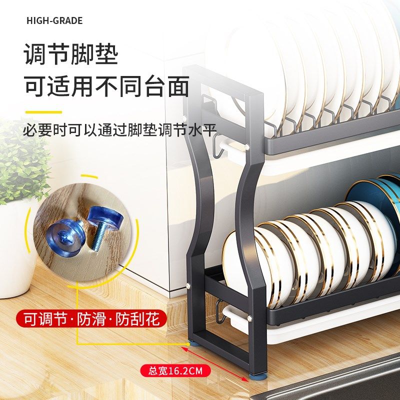 厨房碗架沥水架小型窄款碗碟收y纳盒台面小号盘子碗筷滤水架小尺