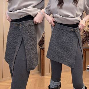 博拉拉韩系早春新款韩版通勤休闲时尚百搭纽扣针织麻花半裙屁帘女