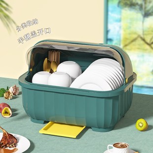 碗碟碗盘餐具家用小型置物Y架碗筷收纳 厨房沥水碗柜带盖放碗箱装