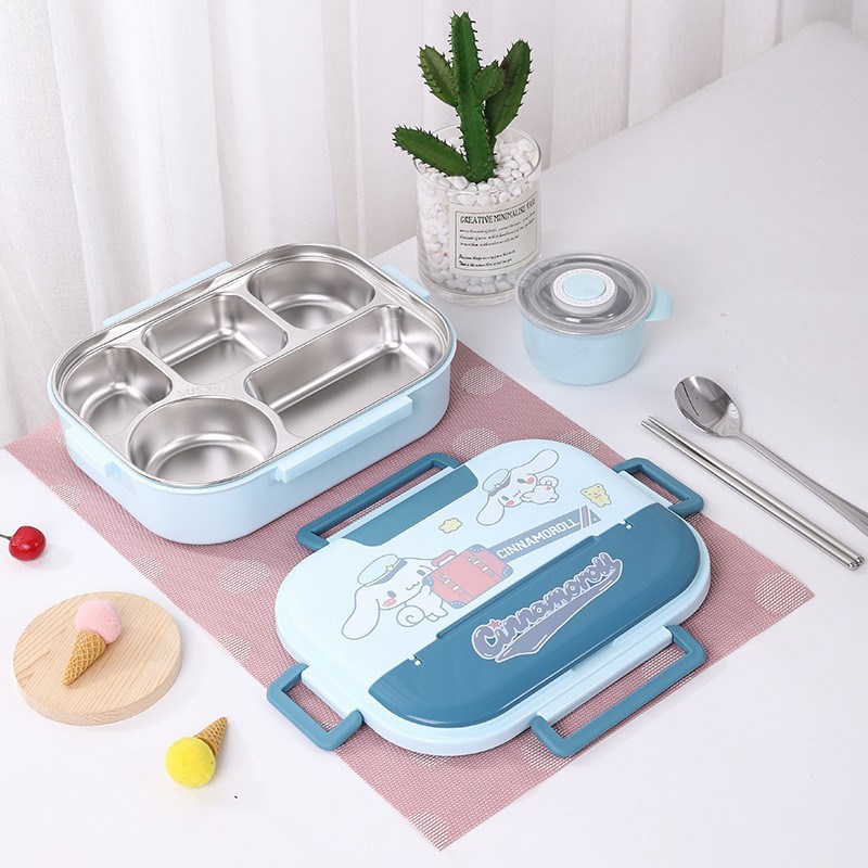 大耳狗304不锈钢饭盒带碗四格五D格三丽鸥卡通保温餐玉桂狗便当盒