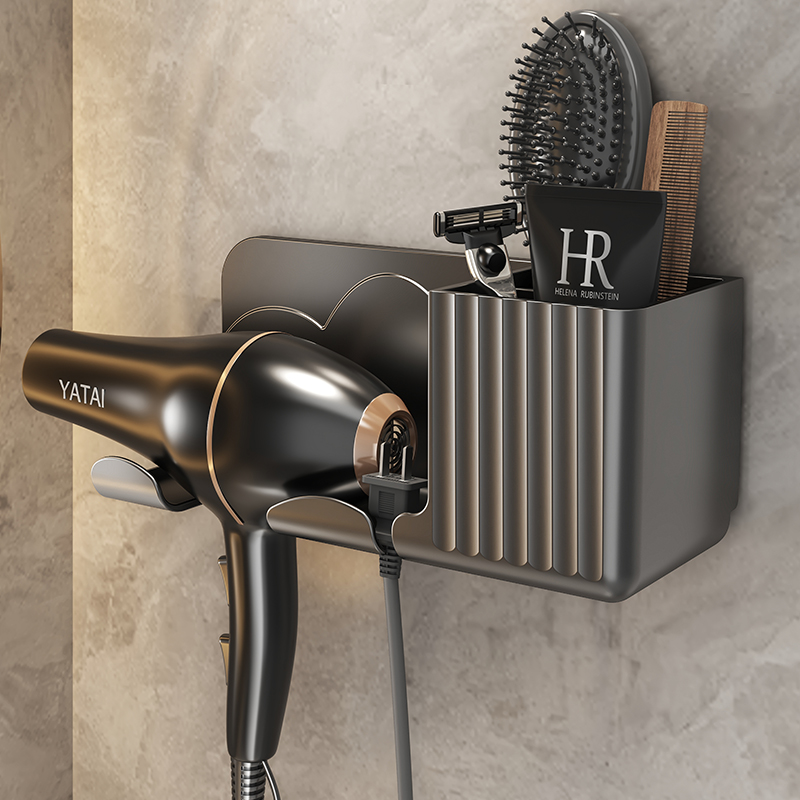 吹风机置物架免打孔化妆q室懒人吹风机支架壁挂式浴室吹风机收纳