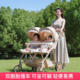 双胞胎手推车婴幼儿遛娃神器高景观外出轻便折叠双人可坐可躺推车
