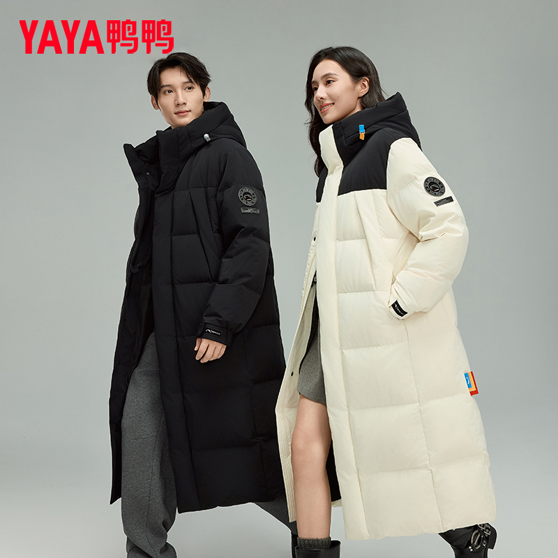 【F.I.C滑翔伞系列】鸭鸭长款羽绒服情侣2025冬季新款男女款外套