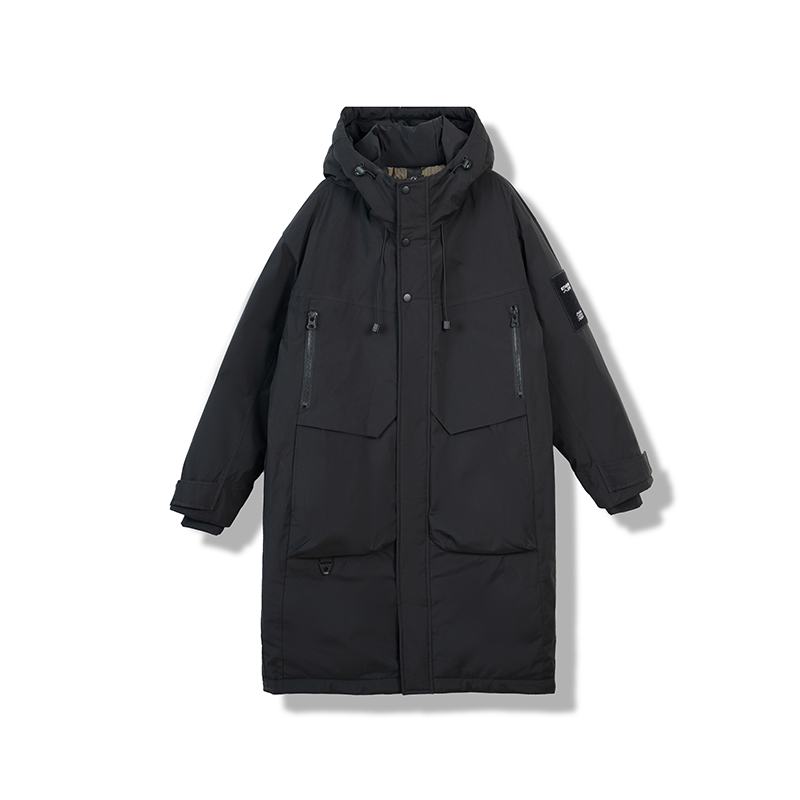 YAYA鸭鸭中长款羽绒服情侣2025冬季新款户外运动工装衬衣羽绒外套