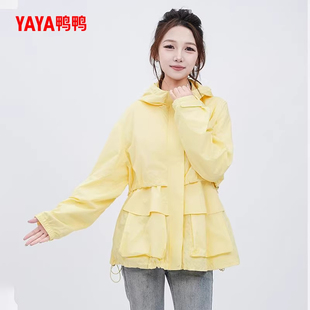 YAYA鸭鸭风衣女轻薄短款2025冬季新款时尚户外防寒保暖夹克外套